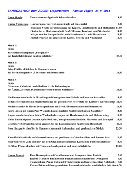 Speisekarte - Adler Lippertsreute