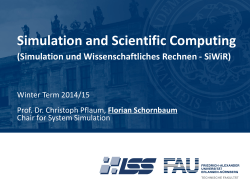 Simulation and Scientific Computing - Chair for System Simulation