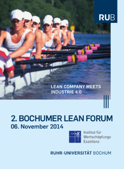 2. Bochumer Lean Forum - IWEX - Ruhr-Universität Bochum