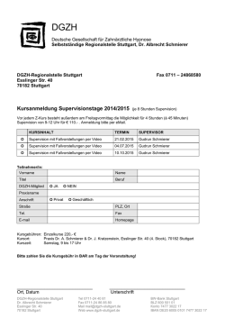 jetzt anmelden - DGZH
