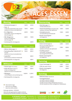 Wochenkarte - b2 Biomarkt
