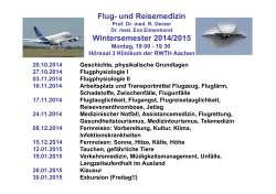 Flug- und Reisemedizin Wintersemester 2014/2015 - DLR