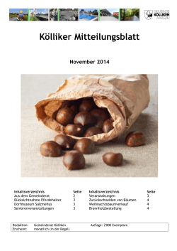 Mitteilungsblatt November 2014 [PDF, 365 KB] - Gemeinde Kölliken
