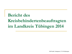 Kreisbehindertenbeauftragter: Jahresbericht 2014 - im Landkreis