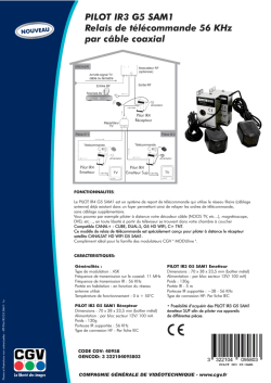 Fiche Pilot IR3 G5 SAM1 - Compagnie g&eacute;n&eacute;rale de vid&eacute;otechnique