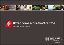 Offene Schweizer Golfwochen 2014 - Hartl Resort