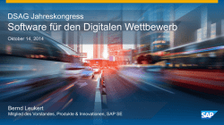 SAP-Keynote Bernd Leukert - Über DSAG
