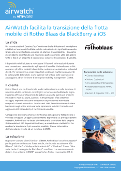 AirWatch facilita la transizione della flotta mobile di Rotho Blaas da