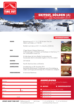 Info Flyer - Sport Shop Time Out