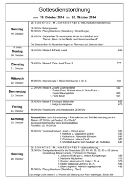 Gottesdienstordnung