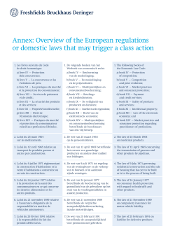 Annex: Overview of the European regulations or domestic laws that