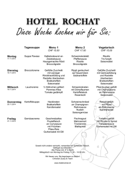 Wochenmenus - Hotel Rochat