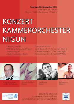 Premierenkonzerts des Jüdischen Kammerorchesters Nigun