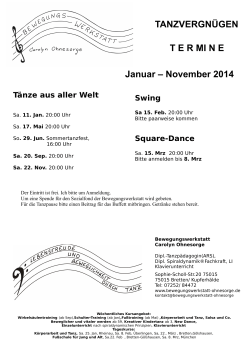 TanzTermine Jan-Nov2014 - Bewegungswerkstatt Carolyn Ohnesorge