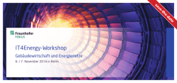 IT4Energy-Workshop - Fraunhofer Institut f&uuml;r Offene