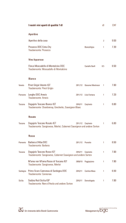 i vini - Ristorante Il Gallo - Z&uuml;rich