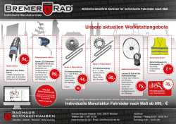 aktuellen Angebote  unserer  Werkstatt - Bremer Rad