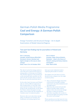 German-Polish Media Programme Coal and Energy - Clean Energy