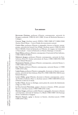 Les auteurs (Fichier pdf, 223 Ko) - Presses Universitaires de Rennes
