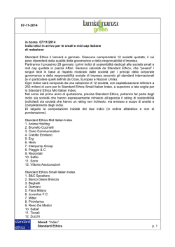 Indici etici in arrivo per le small e mid cap italiane