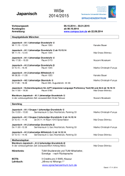 Japanisch WiSe 2014/2015 - Sprachenzentrum TUM