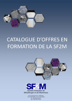 Catalogue de formation présenté par la SF2M