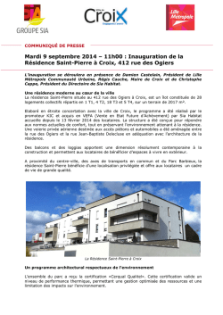 Inauguration de la R&eacute;sidence Saint-Pierre &agrave; Croix Ce