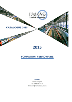 FORMATION FERROVIAIRE CATALOGUE 2014