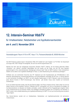 12. Intensiv-Seminar HbbTV - IRT