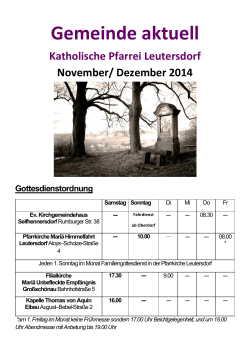 Gemeinde aktuell - Katholische Pfarrei Leutersdorf