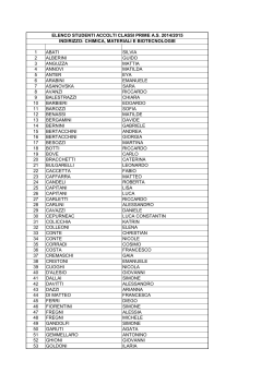 20 Marzo 2014 Classi prime a.s. 2014/2015 elenco accolti