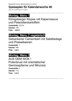 KW 46 Speiseplan Casino Barrierearm - Bergedorfer Impuls Catering