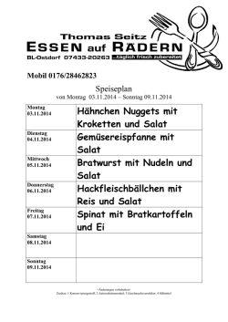 H&auml;hnchen Nuggets  mit  Kroketten und Salat Gem&uuml;sereispfanne  mit