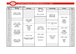 Hallenbelegungsplan 2014/2015 - SV D&uuml;rbheim