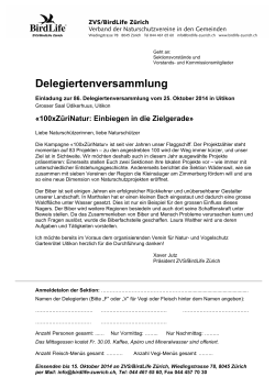 DV-Einladung 14 (PDF, 244 Kb) - BirdLife Zürich