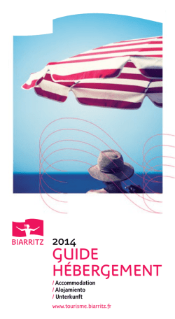 Guide h&eacute;berGement - Office de tourisme Biarritz