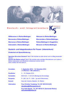 Ich lerne Deutsch im K5 - Riehen