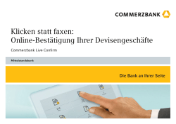 Broschüre Live Confirm - Commerzbank