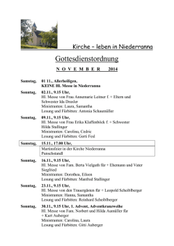 Gottesdienstordnung - Pfarre Hofkirchen iM