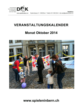 Veranstaltungskalender Oktober 2014 - Spielen in Bern