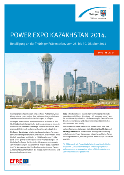 POWER EXPO KAZAKHSTAN 2014. - Thüringen International