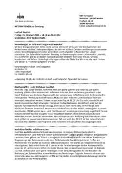 Die Tipps zur Sendung - Ndr
