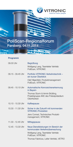 PoliScan-Regionalforum - Vitronic Dr.