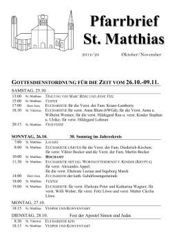 26. Oktober bis 9. November 2014.pdf - St. Matthias