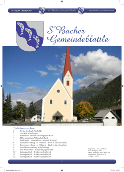 S Bacher Gemeindeblattle - der Gemeinde Bach