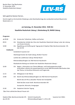 Bezirks-Eltern- Tag  Schwaben 08.11.2014, ab 09:30 Uhr    - LEV-RS