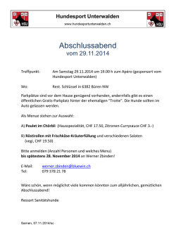 HSU Abschlussabend vom 29.11.2014 - Hundesport Unterwalden