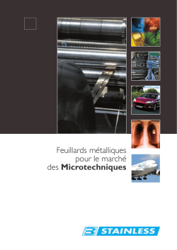 Feuillards m&eacute;talliques pour le march&eacute; des Microtechniques