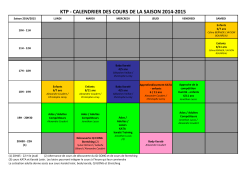 Planning des cours 2014-2015 - KTP