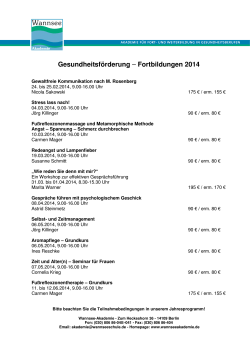 Gesundheitsförderung 2014 - Wannsee-Schule e.V.